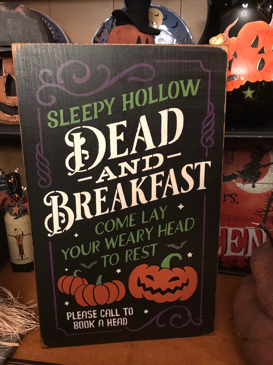 Sleepy Hollow Dead and Breakfast Halloween Sign. 12 X 18 Etsy