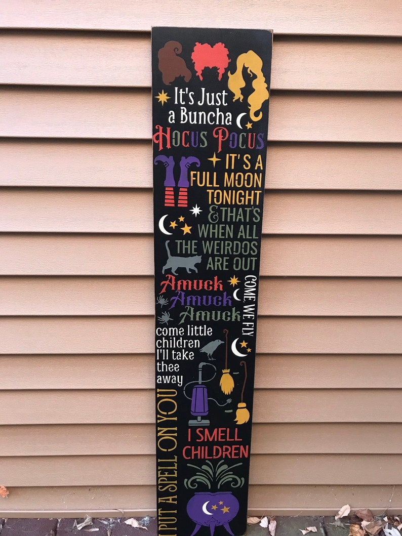 Sanderson Sisters Subway Halloween Porch Sitter Sign 10 X 48 Etsy