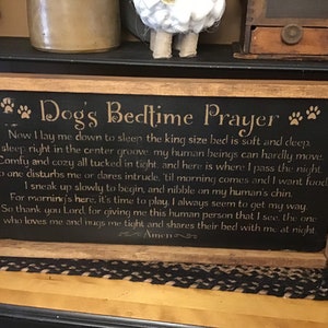 Framed Dogs Bedtime Prayer Wood Sign 12.75 x 26