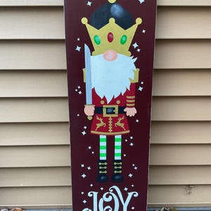 Nutcracker Christmas Gnome Wood Sign / Porch Leaner 12 x 36