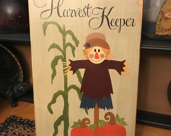 Harvest Keeper Fall Wood sign 12 x 20