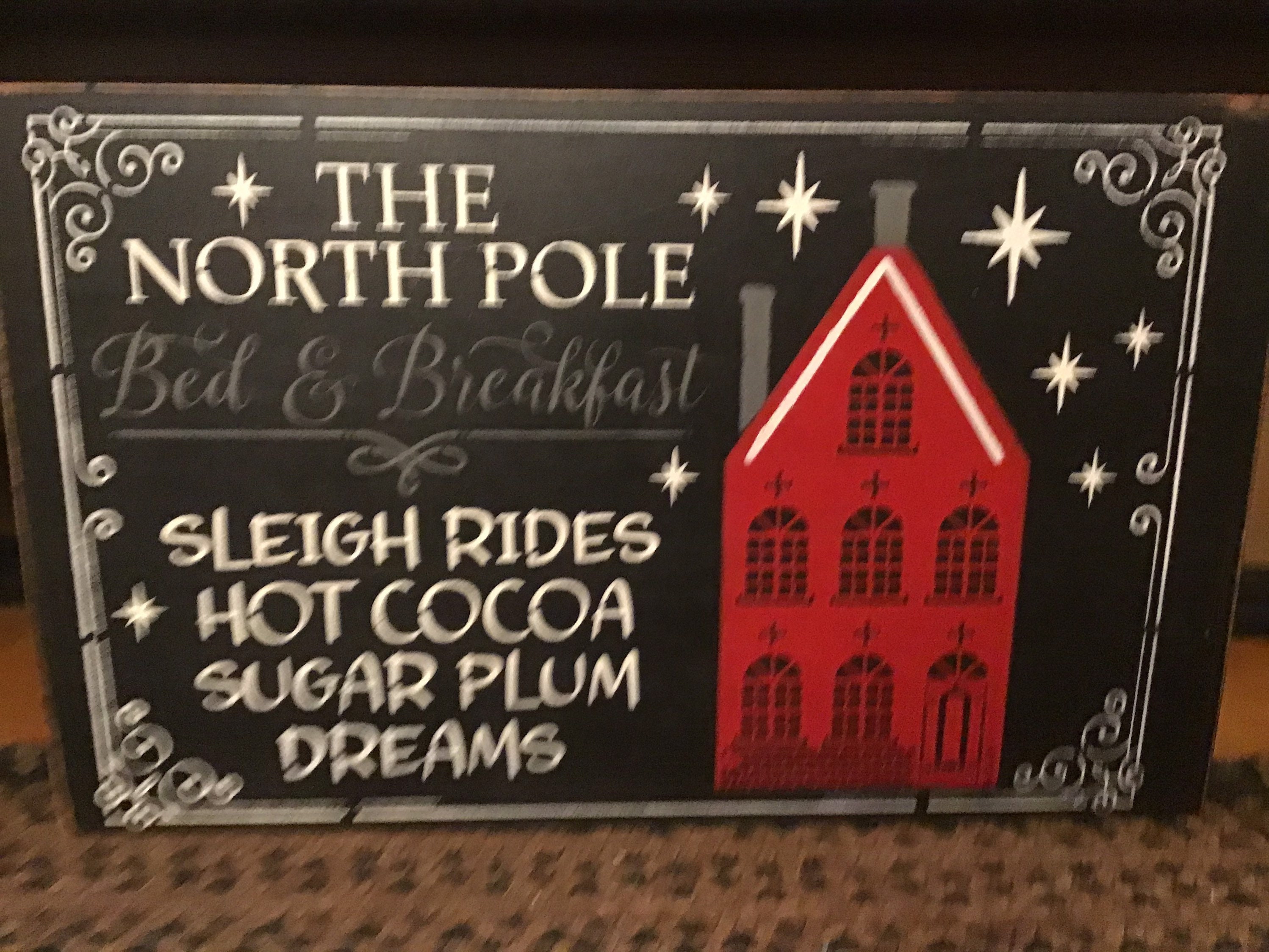 North Pole Bed and Breakfast Wood Sign 12 X 20 Etsy