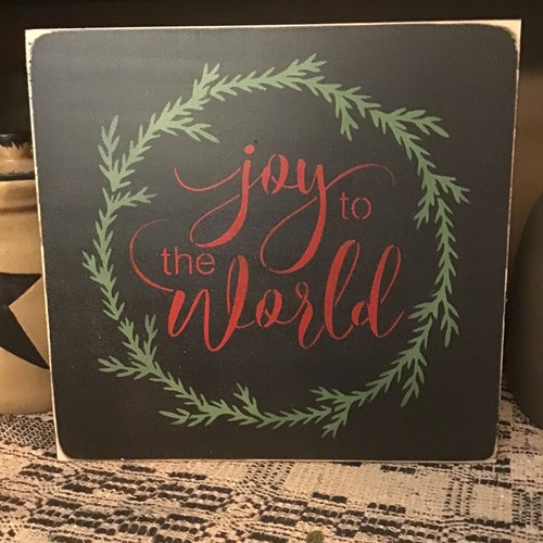 Joy To The World Christmas Wood Sign 12 x 12