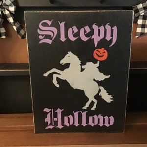 Sleepy Hollow Halloween Wood Sign 10 x 12