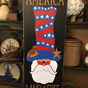 Uncle Sam Americana Wood Sign 10 x 24