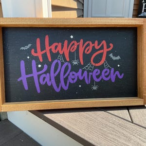 Happy Halloween Framed Sign 11 x 19
