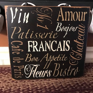 Bistro Words Primitive Wood Sign 12 x 12