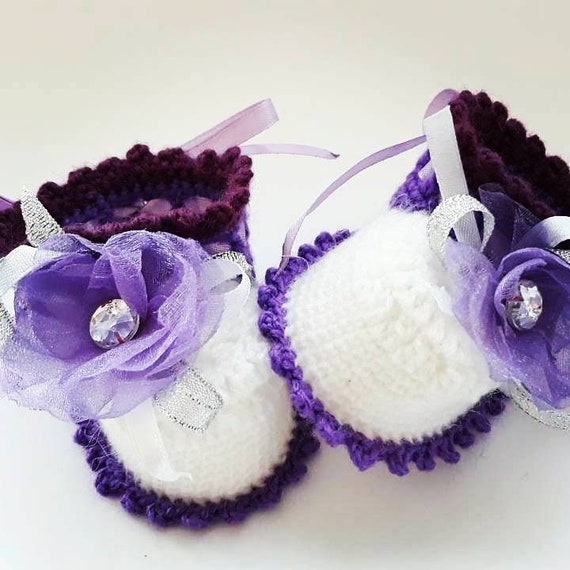 purple baby shoes
