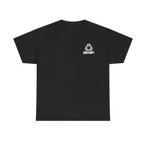 May include: Black t-shirt with a white graphic of a rotary engine and the word "BRAP" printed below it. The graphic is located on the upper right chest area of the shirt. The shirt has a crew neck and short sleeves.