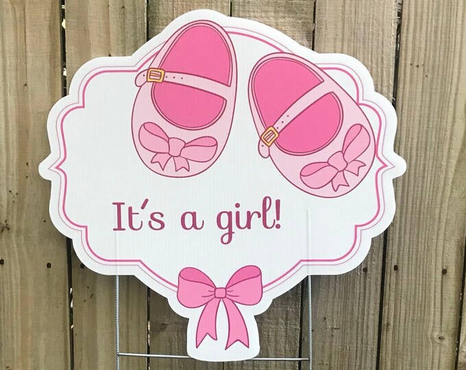 Its a Girl Yard Sign Baby Girl Sign Baby Girl Birth Etsy