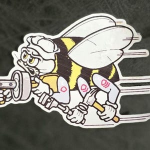 SeaBee-stickerset van vier.  Twee naar links, twee naar rechts.
