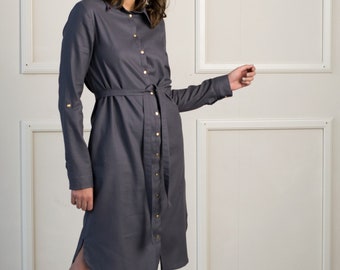 Click for details - Modest shirt dress, Midi shirt dress, Business casual, Maternity dress, Secretary dress, Work dress