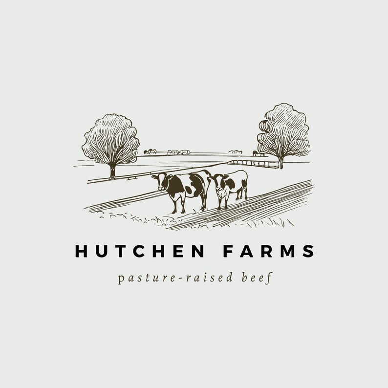 Pastureraised Beef Farm Logo Design Custom Farm Logo Design Cattle