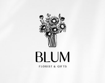 Florist and Gift Logo Design - Custom Logo Design - Flower Shop Branding Package - Customizable - Social Media & Print Designs Included