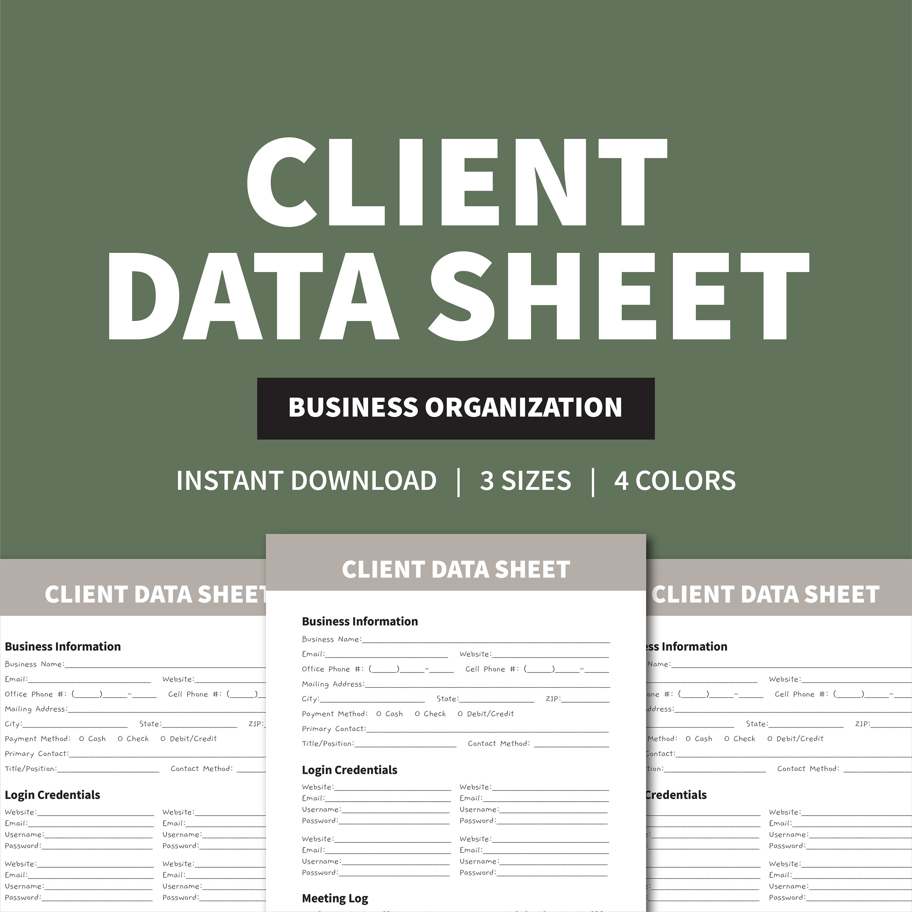 Client Organizer Template Client Organizer Template