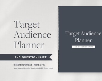 Target Audience Planner and Questionnaire | Customer Persona | Small Business Resources | Printable & Fillable | 2023 Business Ideas