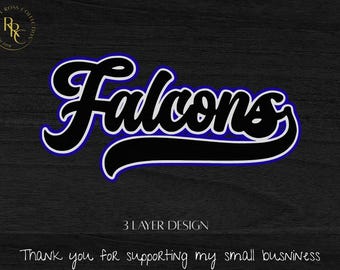 Falcons SVG PNG, 3 Layer Design, Spirit Wear (Cut File)