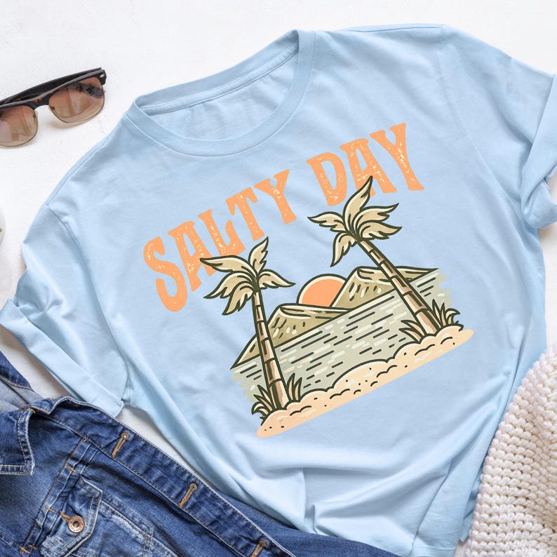 Pacchetto di 10 immagini PNG a tema estivo costiero per uomo / Grafiche di palme sulla spiaggia / Disegni per magliette / Malibu, Santa Barbara, California / Download immediato immagine 15
