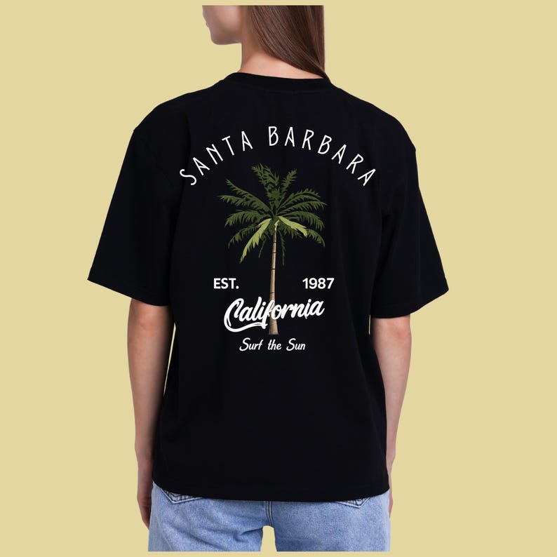 Pacchetto di 10 immagini PNG a tema estivo costiero per uomo / Grafiche di palme sulla spiaggia / Disegni per magliette / Malibu, Santa Barbara, California / Download immediato immagine 14