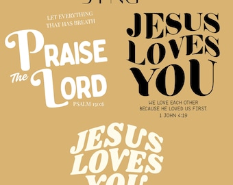 Jesus Loves You PNG Bundle Christian Faith Modern Design Bible Verse