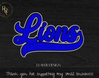 Lions SVG PNG, 3 Layer Design Cut File