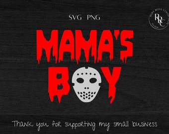 Mama's Boy Jason Mask SVG PNG, Halloween Cut File