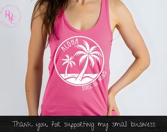 Aloha State of Mind Palm Tree SVG Cut File (Beach Vibes)