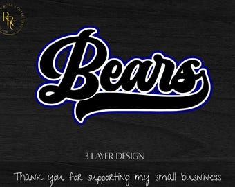 Bears Script SVG, 3 Layer Design (PNG)