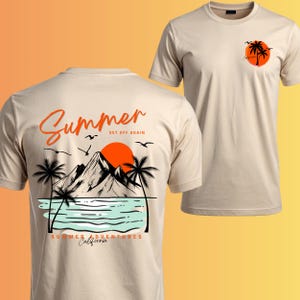 Pacchetto di 10 immagini PNG a tema estivo costiero per uomo / Grafiche di palme sulla spiaggia / Disegni per magliette / Malibu, Santa Barbara, California / Download immediato immagine 16