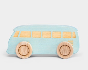 Wooden Toy Car Blue, Toddler Toys, Personalized Car, Custom Baby Boy Gift, Montessori Toys, Keepsake Gifts For Kids, First Christmas Gifts