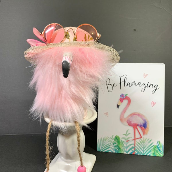 Flamingo Gnome, Flamingo Tiered Tray Decor, Pink Flamingo, Shelf Sitter, Flamingo Decor, Flamingo Lover, Tropical Decor