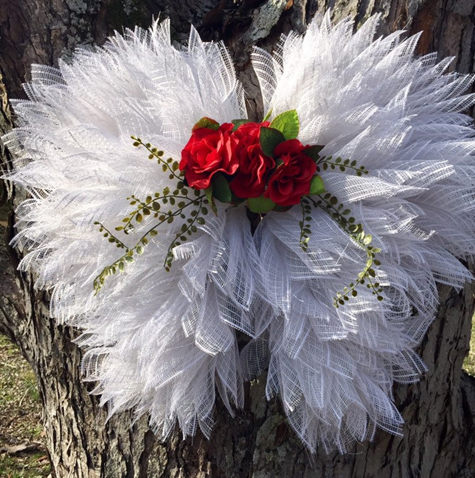 Angel Wings Wreath Angel Wings Memorial Etsy