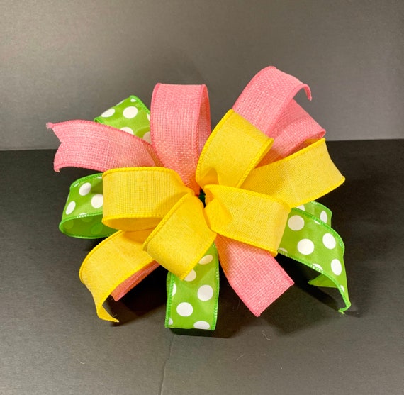 Easter Bow Set Spring Wreath Bows Easter Basket Bows Easter Bows for wreath Pink black Bows Bow for Lantern Colorful Bows for Wreath