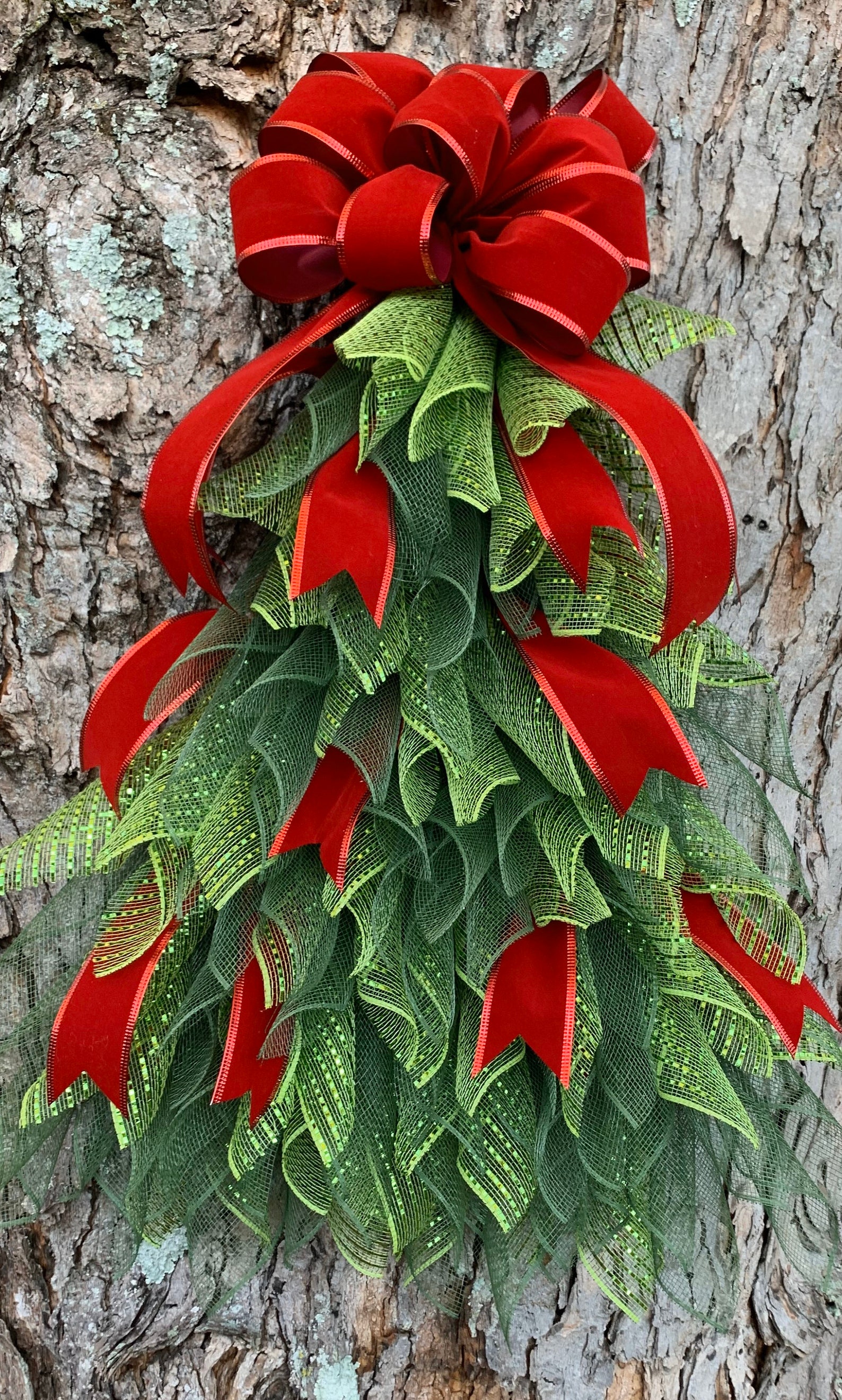 Christmas Tree Wreath for Front Door Christmas Tree Mesh Etsy