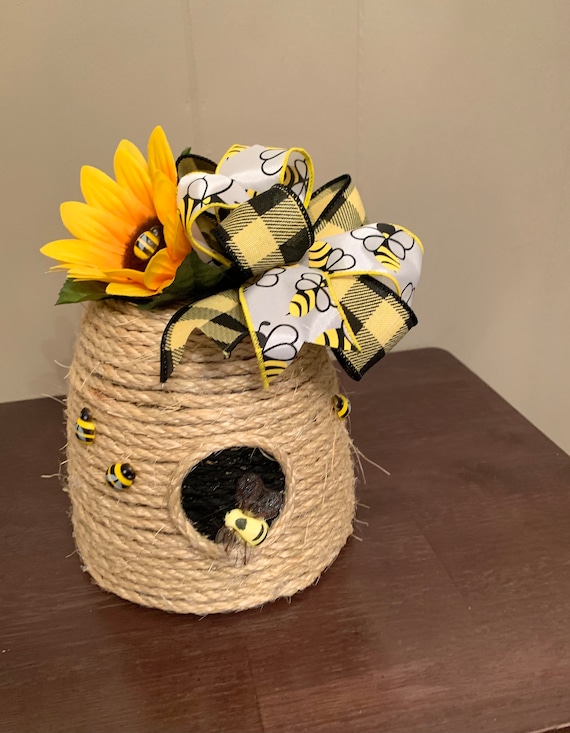 Bee Hive Decor, Rope Beehive, Bee Gift, Bee Decor, Bee Hive, Bee