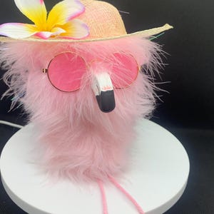 Flamingo Gnome - Whimsical Summer Decor - Pink Coastal Tiered Tray Accent - Cute Beachy Gnome Gift