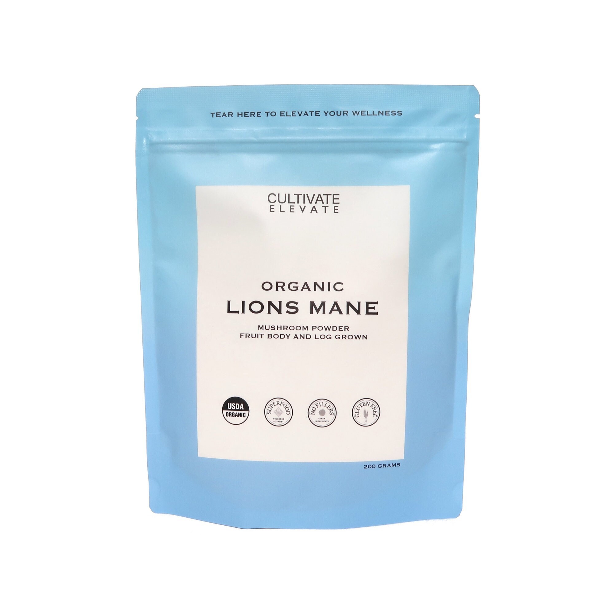 USDA Organic Lions Mane Mushroom Powder - 200g, Log Grown 100% Fruit …