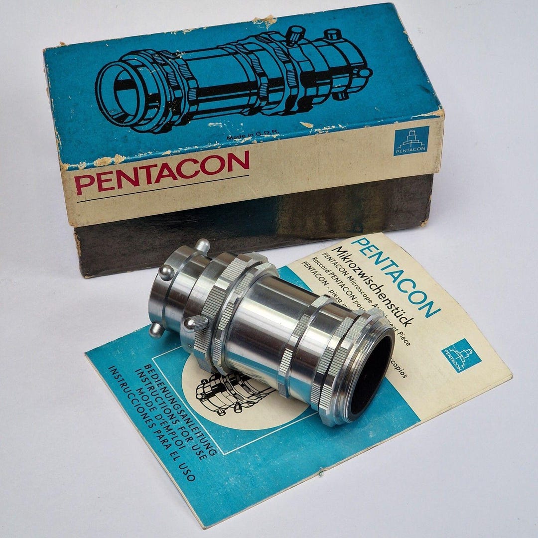 Pentacon Microscope Attachment Piece Boxed M42 Mount With Instructions ...