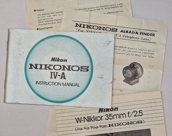 Nikon Nikonos IV-A Original Instructions Manual English