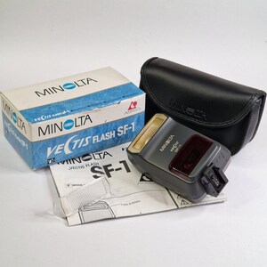 Minolta Vectis Flash SF-1 mit Koffer, Box, Anleitung, getestet Funktioniert ausgezeichnet