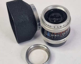 Kern-Paillard Pizar 5.5mm f/1.9 D-Mount Lens for Bolex 8mm Cine Cameras +Hood VG