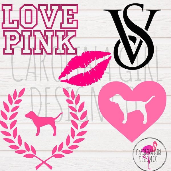 LOVE PINK svg file, Love Pink Dog svg, Pink Nation cut file, Cricut file, Lips Silhouette file, Love pink dxf file,  Pink nation eps file