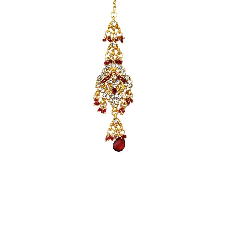 Finekraft Zircon Maang Tikka Bridal Latest Indian Traditional Wedding Designer Gold Plated Crystals Designer Jewelry Set For GirlsWomen