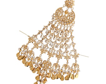 Pearls Designer Bollywood Wedding Designer Kundan Sided Passa Bridal Indian Jewelry