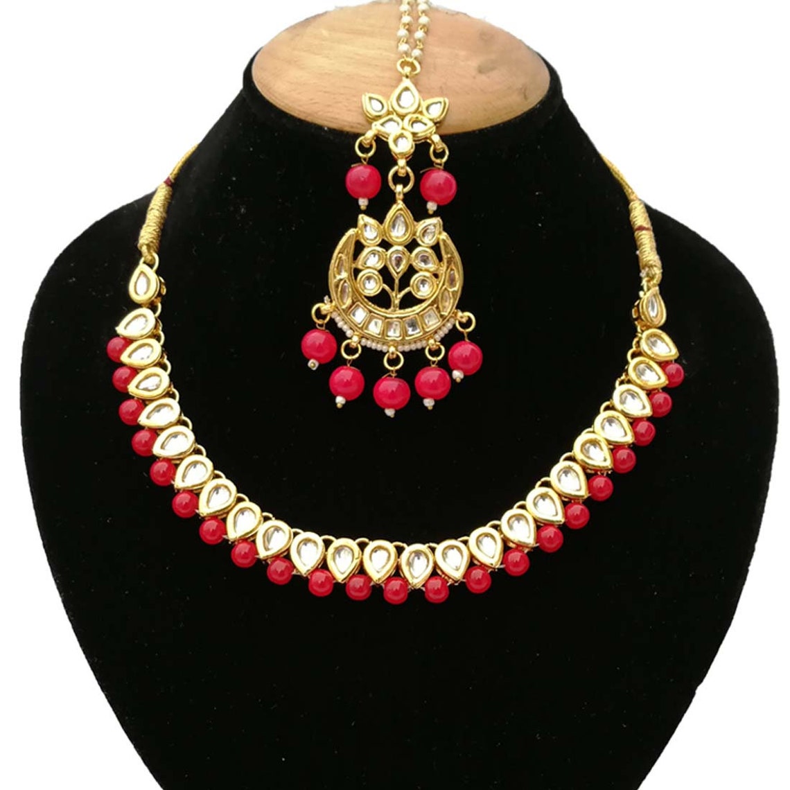 Latest INDIAN KUNDAN NECKLACE Latest Pearls Kundan Necklace Etsy
