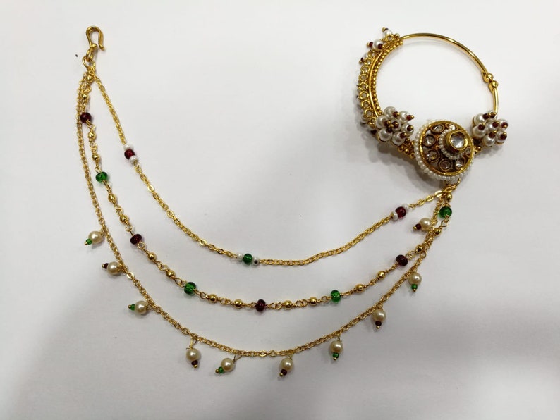 INDIAN NATH Bridal Indian Nath|Nose Ring Jewelry set|Bridal Jewelry|Bollywood Jewelry|Nose Ring