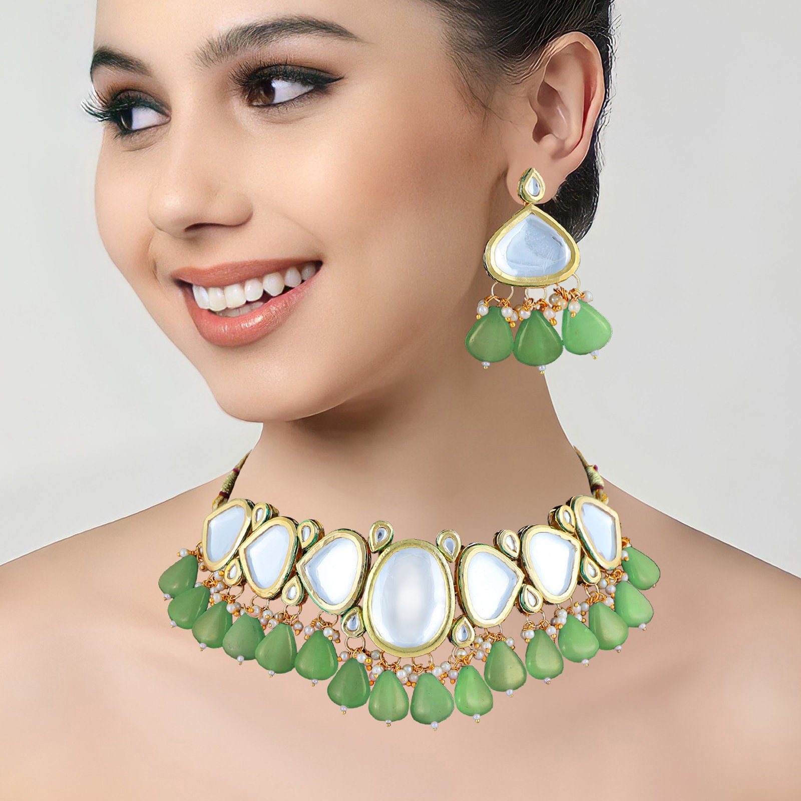 New Royal Kundan Necklace Set Meena Kundan Necklace Set - Etsy
