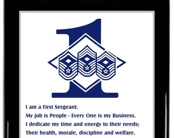Air Force 1st Sergeant Creed, Air Force Plaque, Military Plaque, Retirement Plaque, Promotion Gift, PCS Plaque, Going Away Gift, Military Gift