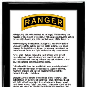 Army Ranger Creed Plaque,Army Plaque,Military Plaque,Retirement Plaque,Promotion Gift,PCS Plaque,Going Away Gift,Military Gift,Soldier