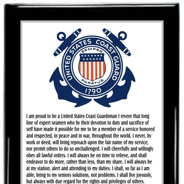 Coast Guard Creed Plaque,Coast Guard Plaque,Military Plaque,Retirement Plaque,Promotion Gift,PCS Plaque,Going Away Gift,Military Gift